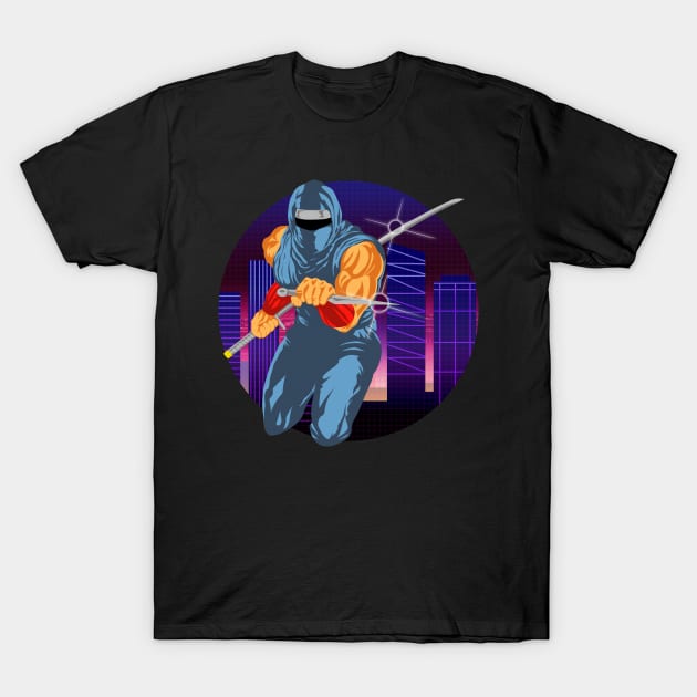 Synthwave Ninja Gaiden T-Shirt by Meechemax